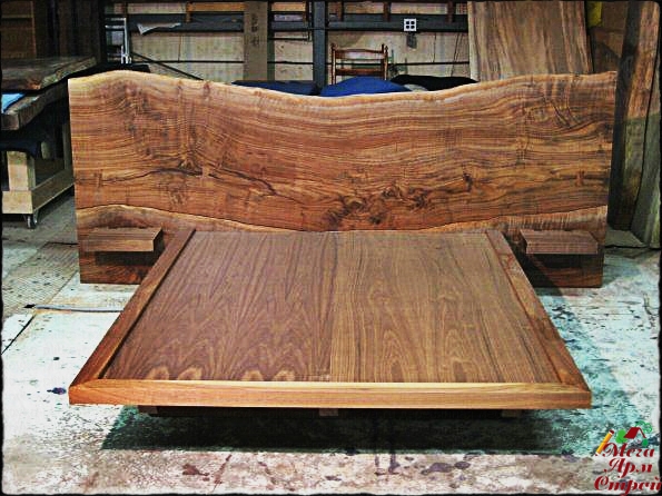 деревянная кровать слэб карагач
