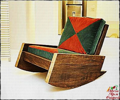 кресло качалка дерево